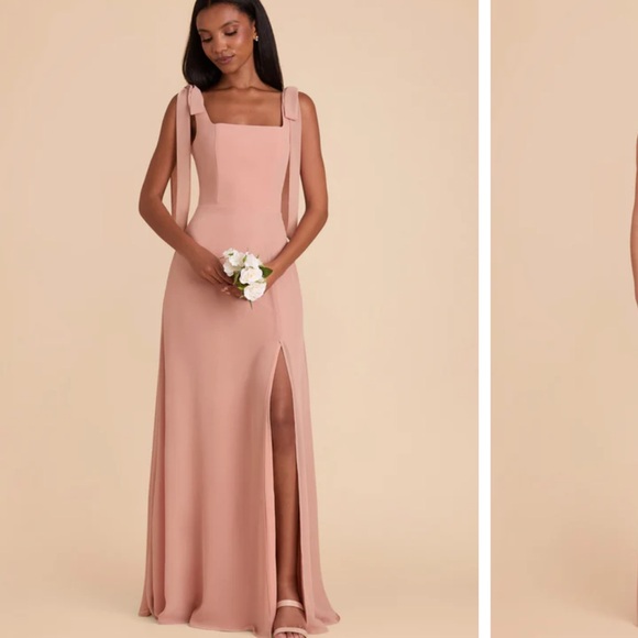 Birdy Grey Dusty Pink Maxi Dress with Bow Straps - Picture 2 of 2